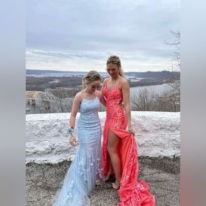 Baby blue prom dress size 2 $150